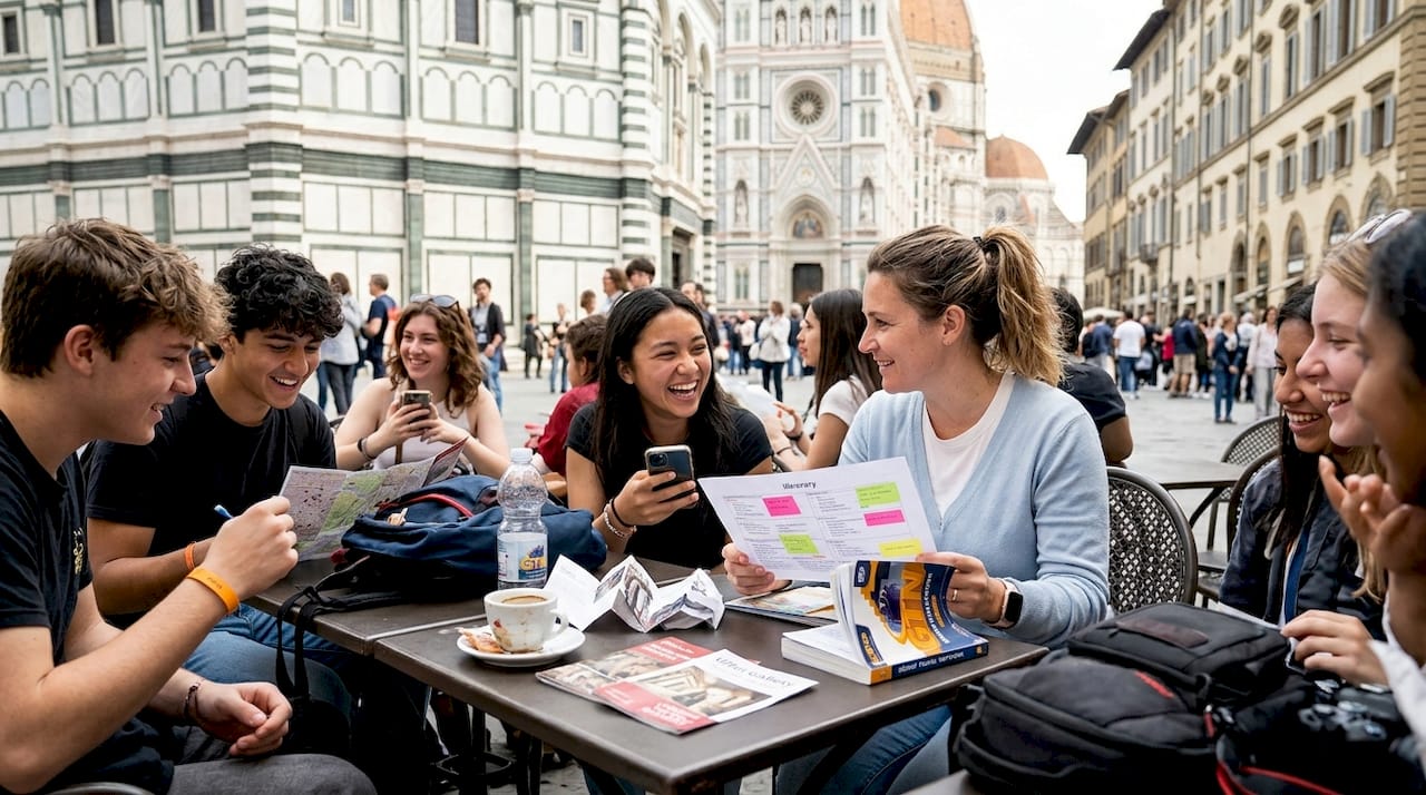 teacher planning student group trip