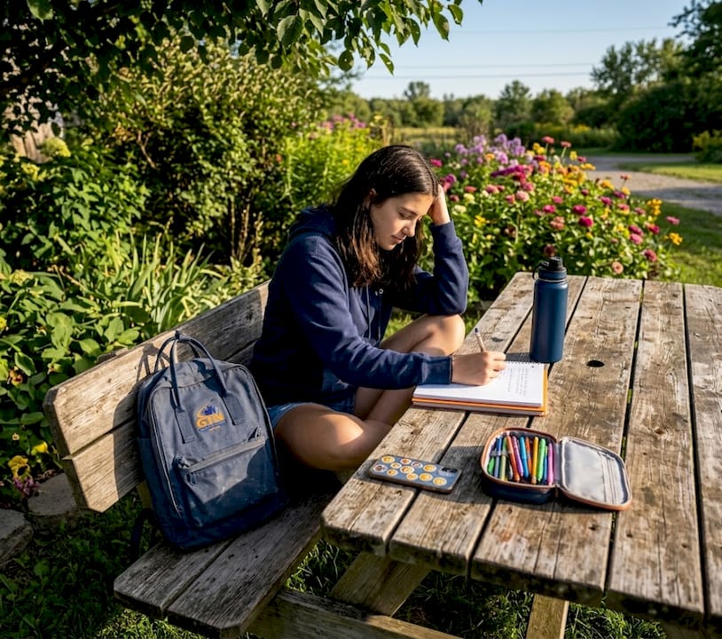 student journaling during cultural exchange trip