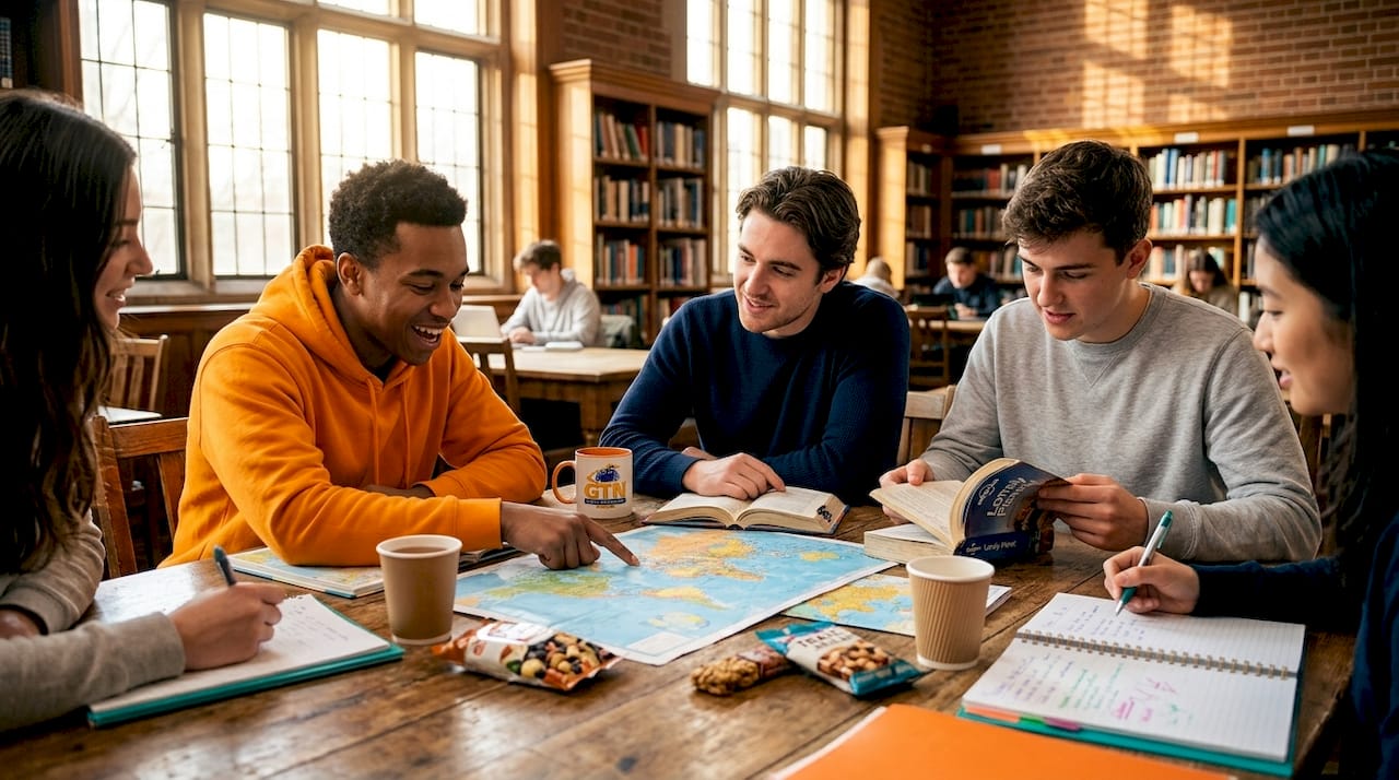 students planning cultural group trips