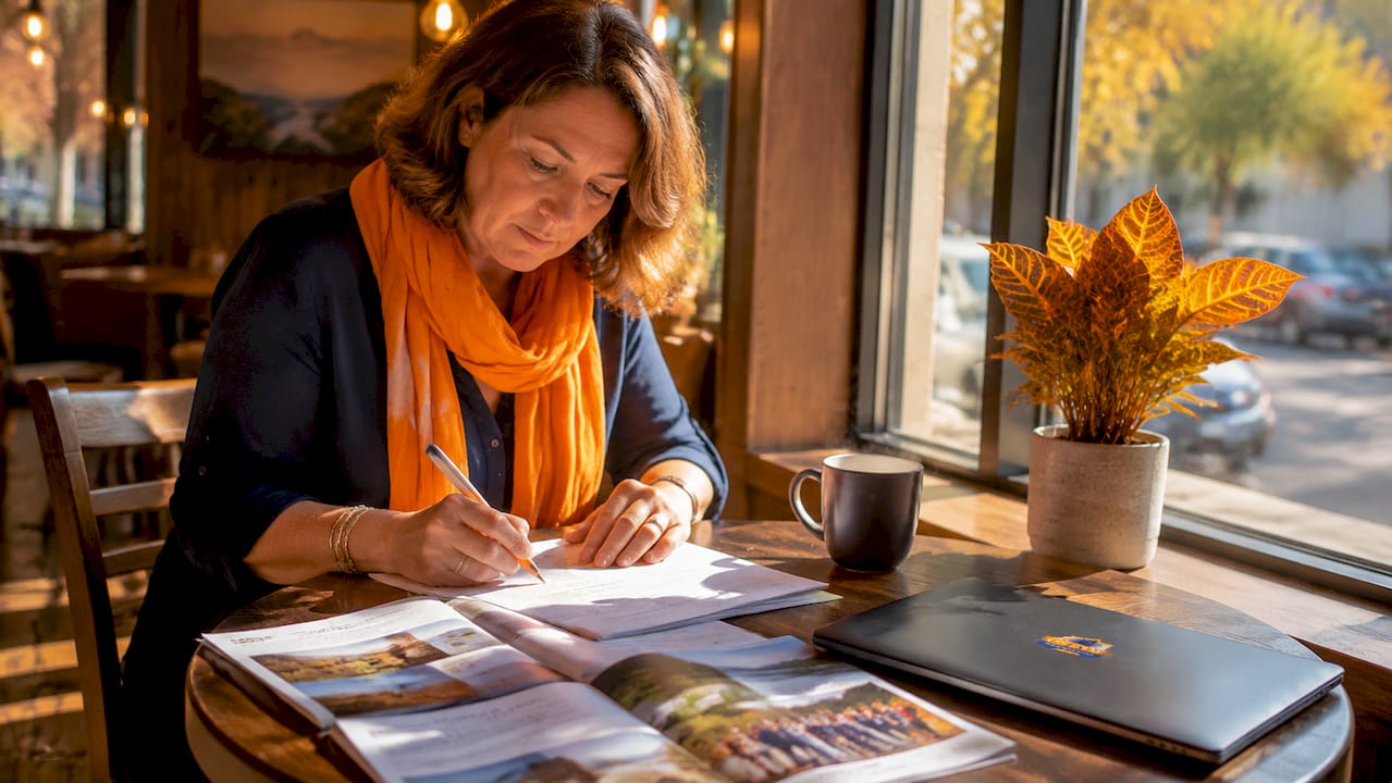 travel planner reviewing group trip testimonials