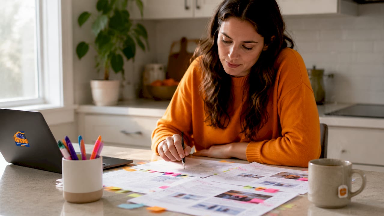 student travel planner reviewing customized itineraries