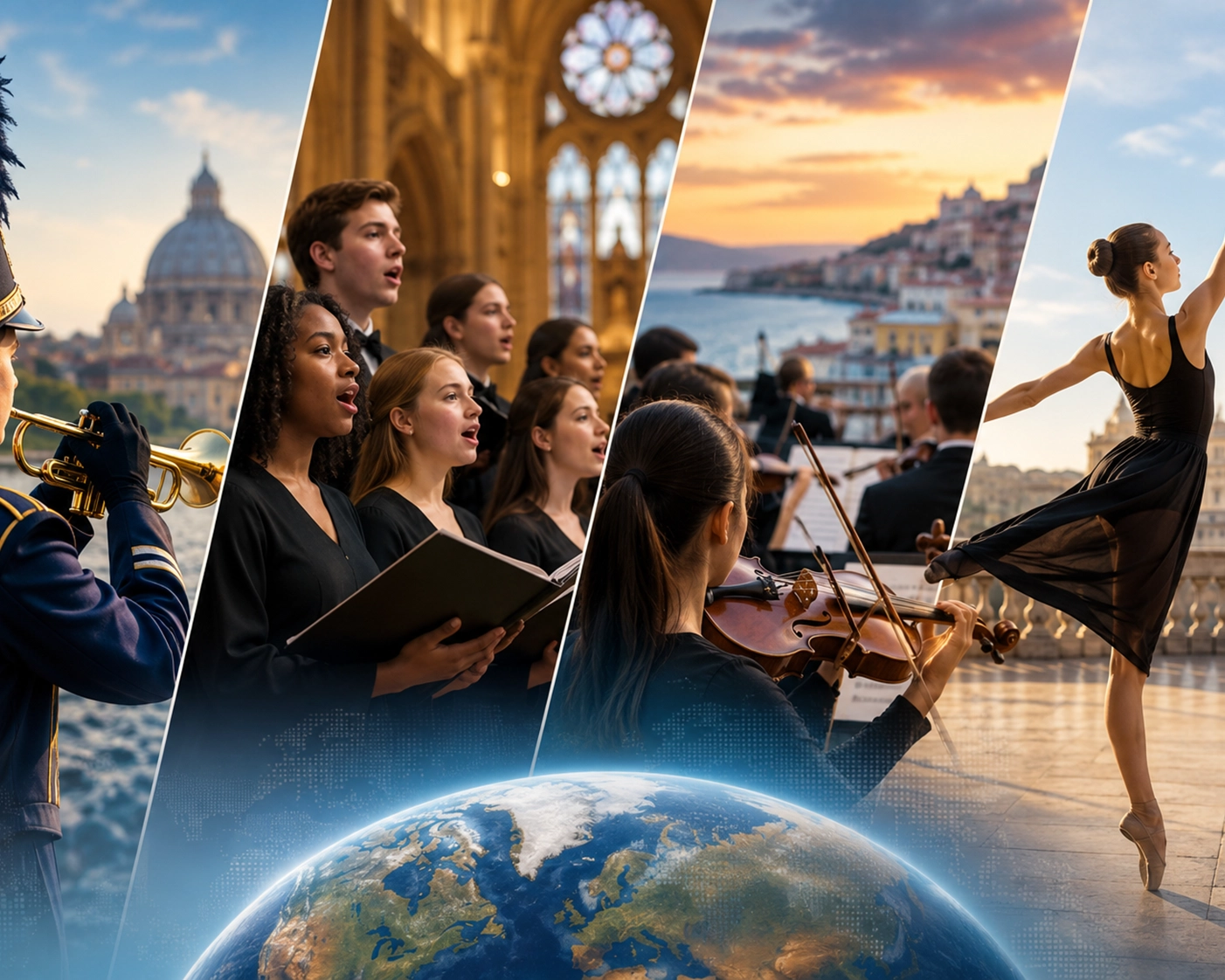 student musicians participating in a performance travel experience