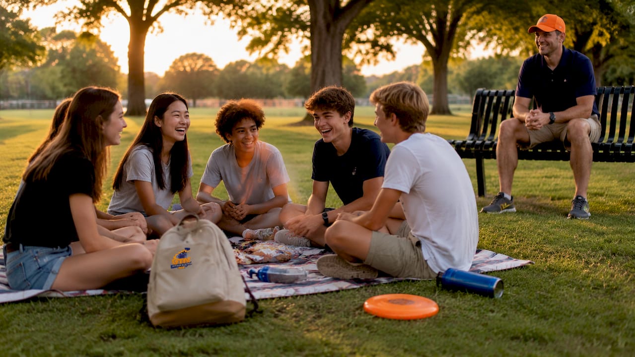 high school students on supervised beach vacation