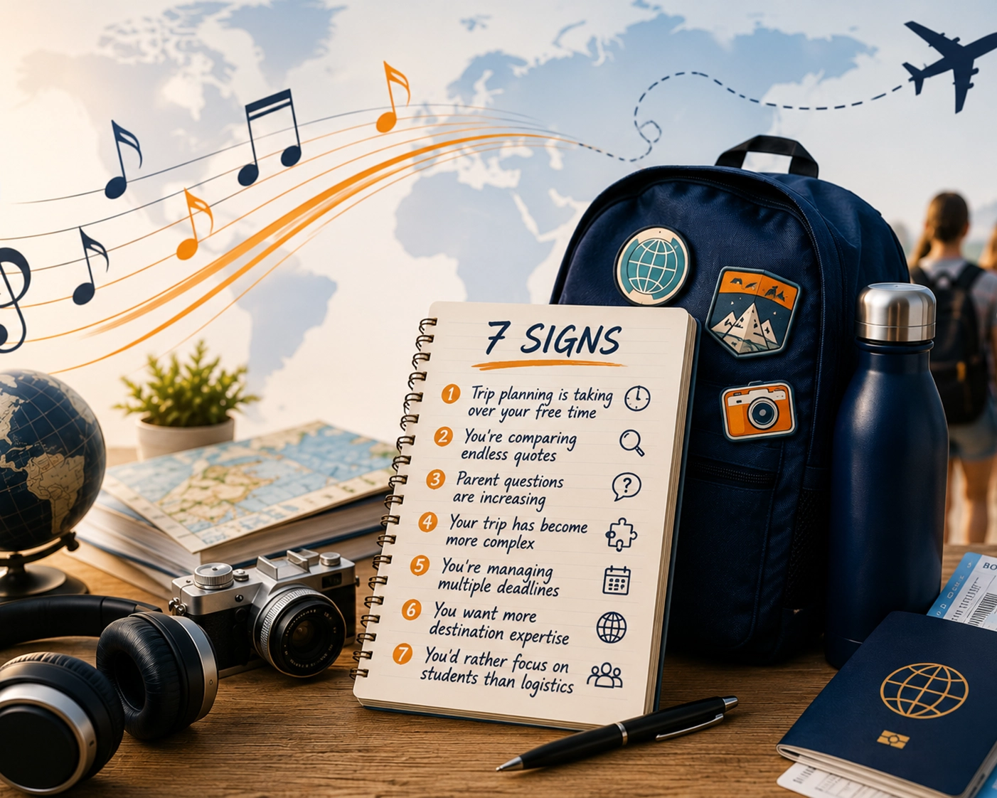 educator planning a student travel experience with professional travel support