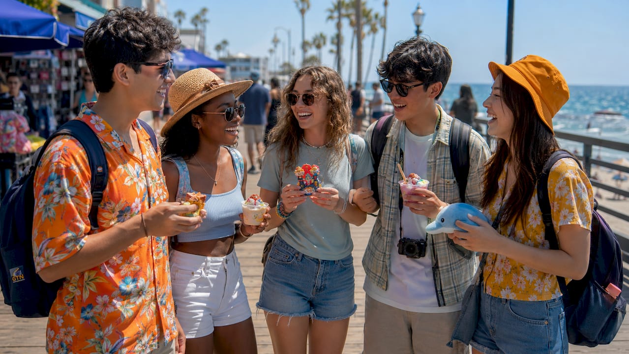 high school students on beach vacation