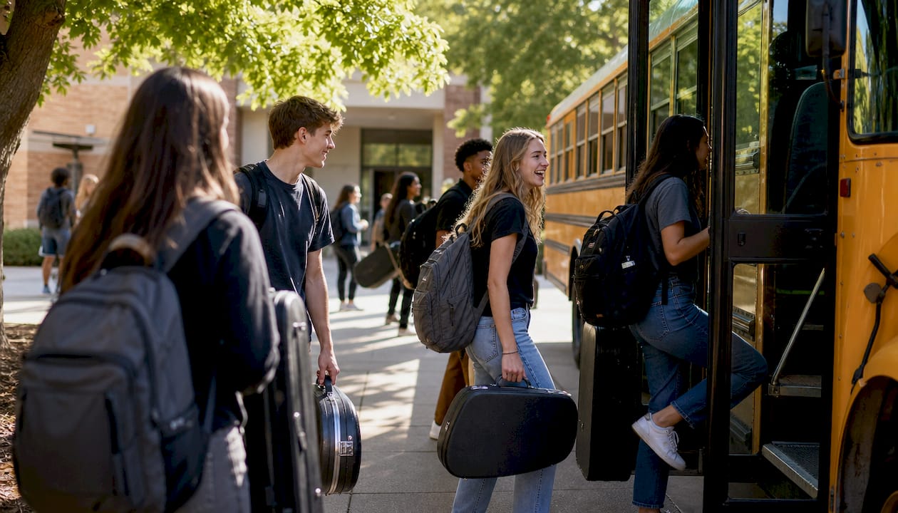 choir tour planning: a practical playbook for 2026 4 students boarding bus for choir tour
