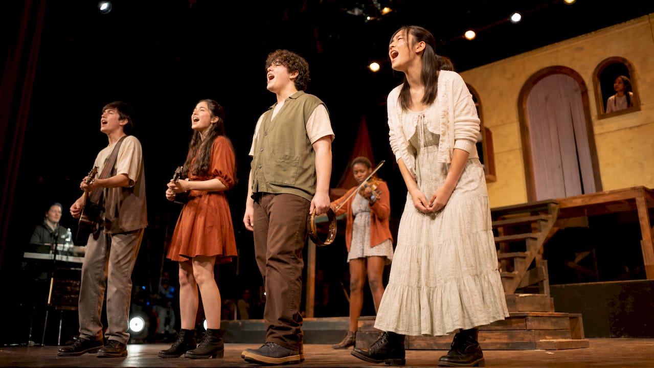 theme park performance opportunities: a 2026 booking guide 3 students performing on stage with technician backstage