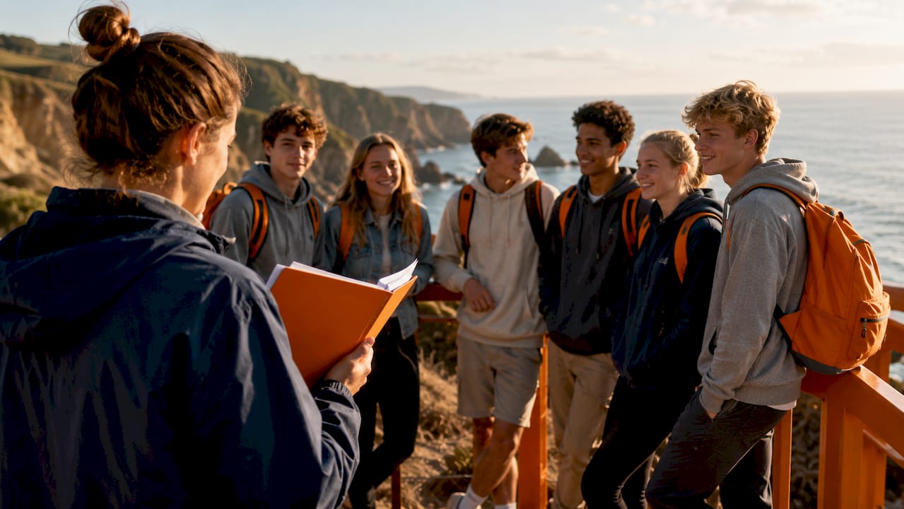 high school students on supervised coastal vacation