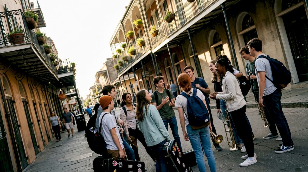 high school band students in new orleans